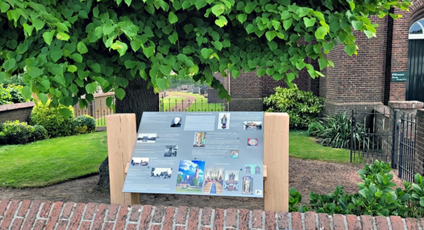 Publicatiebord met historische gegevens